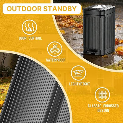 Dog Poop Trash Can Outside, 2.7Gal Dog Waste Trash Can with Lid, Foot Pedal, Dog Waste Container with 20 Bags, Pet Poop Bucket with Soft Close for Backyard Odor Control