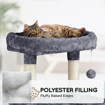 Topeakmart 63in Cat Tree, Large Cat Tower Furniture with Cat Condo, Padded Platform & Sisal-Covered Scratching Post, Stable Cat Tower Pet Play House