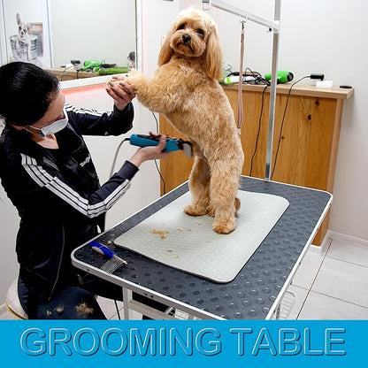 Seagull Multipurpose Foam Rubber Pet Grooming Table Mat 16 x 24 Inch Dog Grooming Mat for Table Cat Grooming Mat Dog Bath Mat Pet Vet Mat Non Slip Soft Waterproof Light Grey