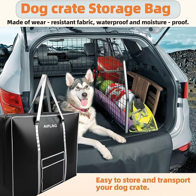 Heavy Duty Dog Crate Bag with Adjustable Shoulder Strap, 1680D Waterproof Storage & Carry Case for Large 48 Inch Collapsible Crates, Playpens, Pet Beds, 100 Lb Capacity.