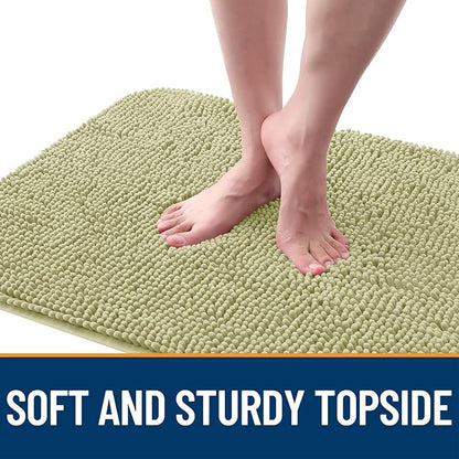 OLANLY Dog Door Mat for Muddy Paws 54x24, Absorbs Moisture and Dirt, Absorbent Non-Slip Washable Doormat, Quick Dry Chenille Mud Mat for Dogs, Entry Indoor Entryway Carpet for Inside Floor, Vanilla
