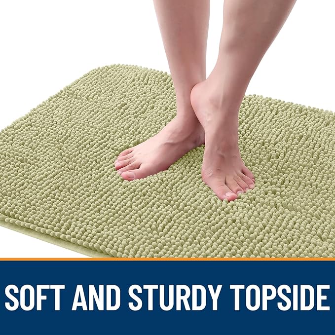 OLANLY Dog Door Mat for Muddy Paws 47x32, Absorbs Moisture and Dirt, Absorbent Non-Slip Washable Doormat, Quick Dry Chenille Mud Mat for Dogs, Entry Indoor Entryway Carpet for Inside Floor, Vanilla