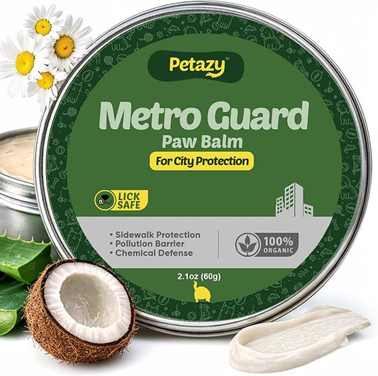 Metro Dog Paw Balm for Dogs - Protects Paws from Hot Pavement, Pollution & City Surfaces, Natural Paw Wax and Nose Balm with Beeswax, Aloe Vera, Shea Butter, Coconut Oil & Vitamin E
