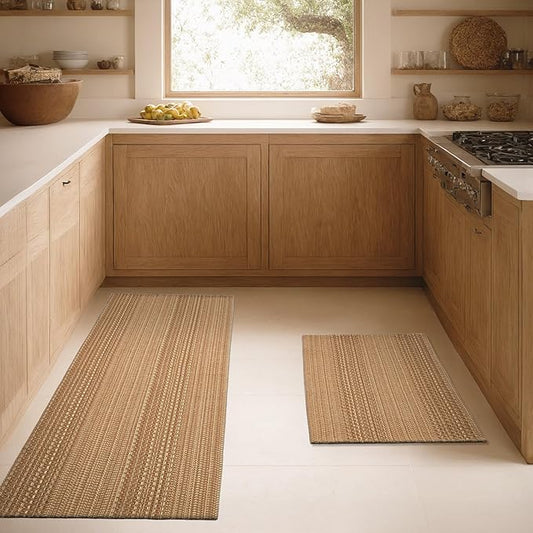 Kitchen Mats for Floor, 20"x30"+20"x59" Kitchen Rugs, Machine Washable Mats Boho Style, Absorbent Runner Rugs for Kitchen, Non-Slip, Durable, Easy Clean, Everyday Use