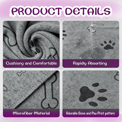 Dog Towels for Drying Dogs Bulk 20 x 40 Inch Quick Drying Pet Bath Towels Colorful Pet Grooming Towel Absorbent Microfiber Towel for Small Medium Large Dog Puppy Cat (Gray, 30)
