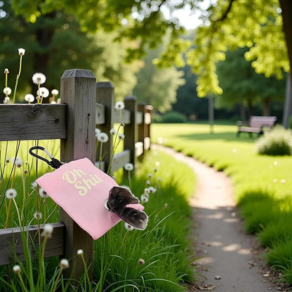 Pink Dog Poop Bag Holder,Pet Pets Supplies Canvas Garbage Bags,Poop Bag Dispenser Portable Poop Waste Bag Holder Outdoor Puppy Cat Pick Up Organizer,Dog Supplies
