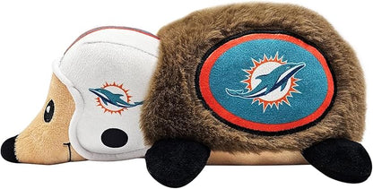NFL Miami Dolphins Plush Hedgehog Toy for Dogs & Cats, Cool Soft Pet Toy for Fun and Interactive Play, Dog Chew Toy with Squeaker, Licensed Hot Pet Toy