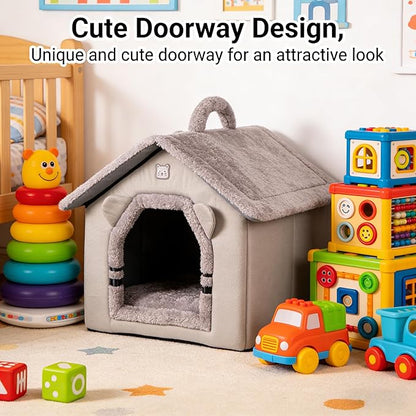 Indoor Cat House, Dog Tent for Indoor, Covered Dog Bed Pet House with Non-Slip Bottom, Indoor Cozy Cave for Kitten, Puppy & Small Pets