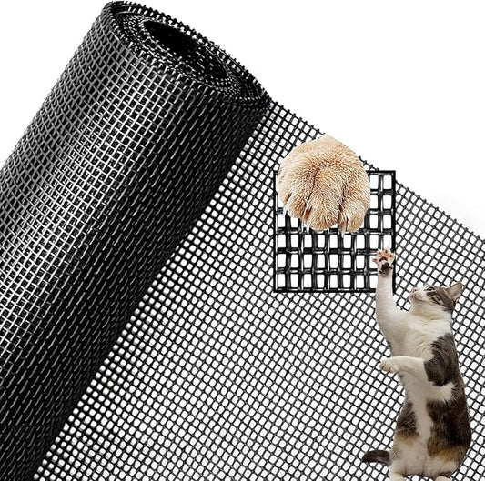 Pet Proof Window Screen Replacement Adjustable Thicken Charcoal Fiberglass Screen Mesh Dog Cat Net for Patio Porch Sliding Door (40"X40")