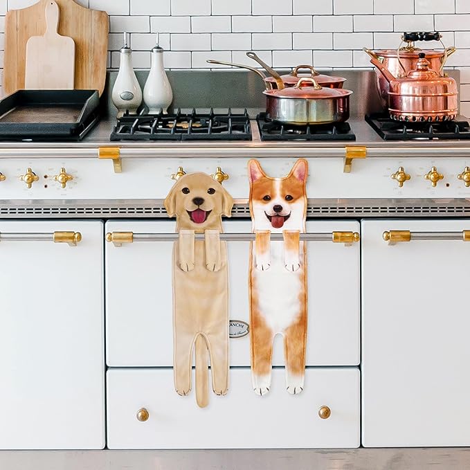AGRIMONY Funny Corgi Dog Hand Towels for Kitchen Bathroom - Dog Mom Dad Gifts for Women Men Teens Kids-Easter Mothers Fathers Days Valentines Housewarming Birthday Gifts for Corgi Lovers