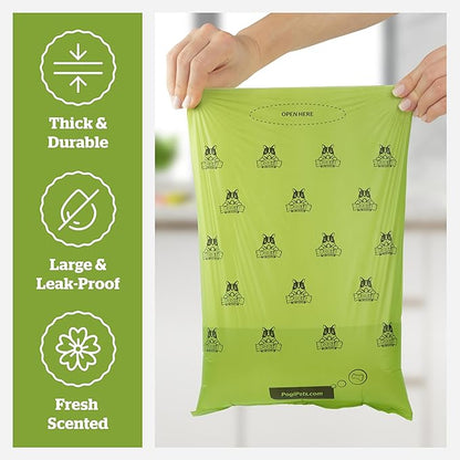 Pogi's Poop Bags – Large, Leak-Proof Dog Waste Bags for Yard or Home Use, Fresh Scent (Single Roll, 500-Count)
