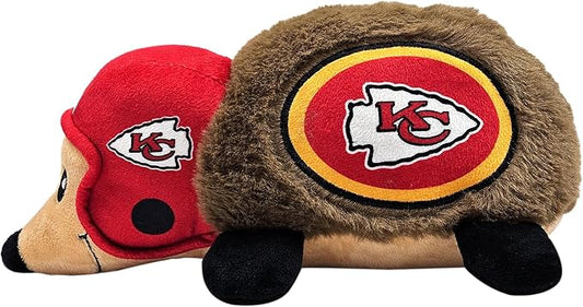 NFL Kansas City Chiefs Plush Hedgehog Toy for Dogs & Cats, Cool Soft Pet Toy for Fun and Interactive Play, Dog Chew Toy with Squeaker, Licensed Hot Pet Toy