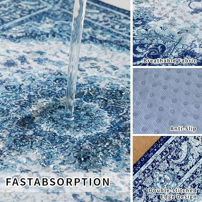 Dog Pee Pads Training Pads Upgrade Triple Thickness All-Purpose Super Absorbent & Leak-Proof, Quick Dry and Leak-Proof and Odor Control (Blue/Multi, 36" x72"x2PCS)