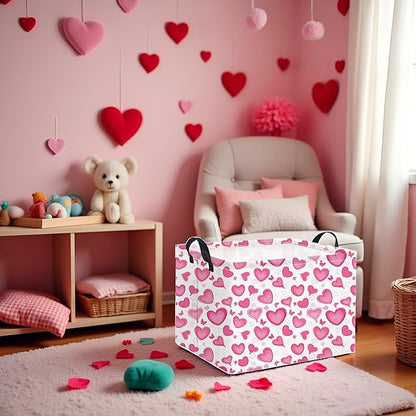 Rectangular Valentines Basket for Women Girls Storage Bin Organizer Box Shelf Room Decor(Butterfly Heart)