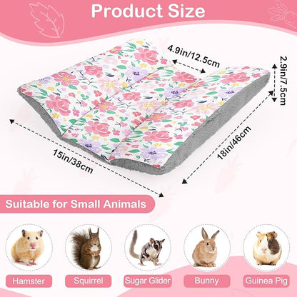 Rabbit Bed 18"X15"Thickened and Soft Bunny Bed Washable Cuddle Cushion Plush Mat Double-Sided Plush Small Pet Flop Mat Cotton Pillow for Rabbit