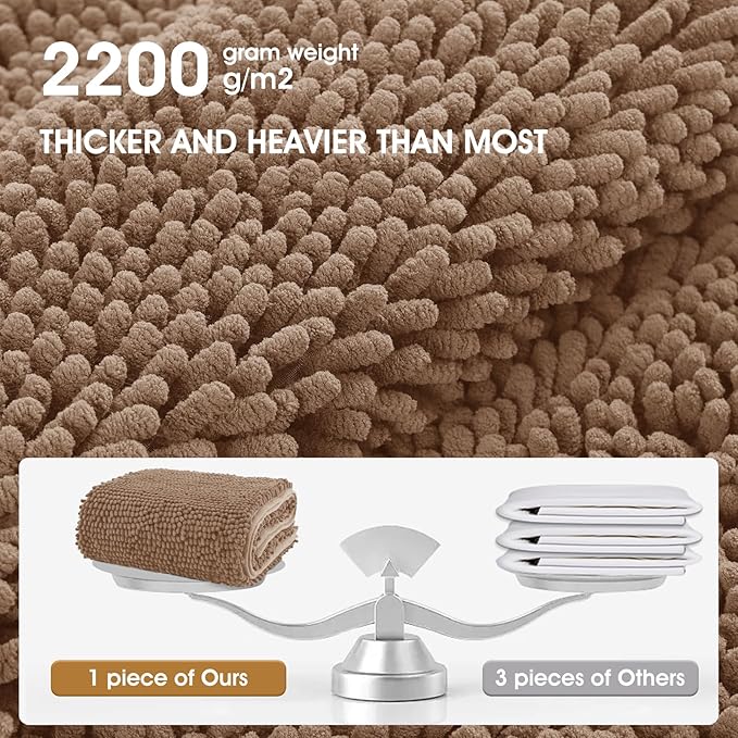 IM HOME Dog Door Mats for Muddy Paws, 30" X 20" Chenille Absorbent Doormat, Non Slip Heavy Dog Rugs for Muddy Paws, Soft Indoor Door Mat for Entryway, Mud Paw, Inside Floor, Camel