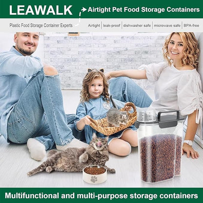 5Lbs Airtight Cat Dog Food Storage Container with Upgraded Large Nozzle BPA-Free, Pet Food Storage Containers for Rice, Grain, Pet Food, Flour, Dog Treat Storage (Dark Gray, 5L-1pack)