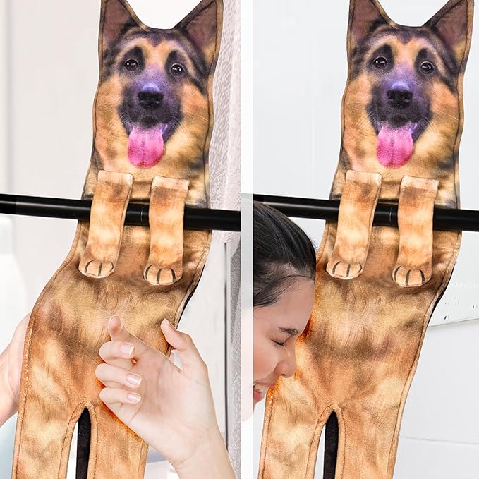 AGRIMONY Funny German Shepherd Dog Hand Towels for Kitchen Bathroom - Dog Mom Dad Gifts for Women Men Teens Kids-Easter Mothers Fathers Valentines Day Housewarming Gifts for Animal Lovers