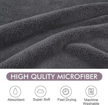 KinHwa Dog Towel Super Absorbent Pet Bath Towel Microfiber Dog Drying Towel for Small, Medium, Large Dogs and Cats 30inch x 50inch Dark-Gray