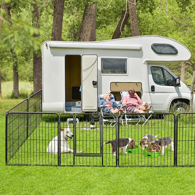 ZENY Dog Playpen Outdoor, Indoor Pet Pen, 16 Panels Dog Fence for Small/Medium Dogs, 32 Inch Heavy Duty Pet Exercise Pen for Rabbit/Puppy/Small Animals Portable Playpen for Yard, RV, Camping