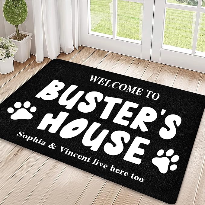 Custom Doormat with Family Name - Personalized Entryway Door Mat Front Door Mat for Outdoor Decor Entrance Mat Housewarming Gift with Anti-Slip Backing Design06
