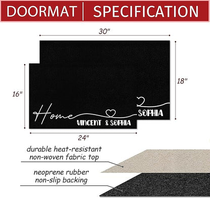 Custom Doormat with Family Name - Personalized Entryway Door Mat Front Door Mat for Outdoor Decor Entrance Mat Housewarming Gift with Anti-Slip Backing Design10