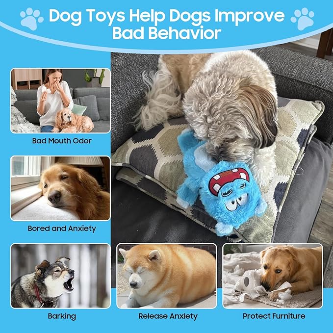 Bzonsmart Dog Squeaky Toys.Tough Plush Chew Toys Bundle for Small Medium Large Breed Chewer.Interactive Dog Toys to Keep Them Busy .Durable Anti-Boredom Dog Toys for Teething Chewing Playing Training