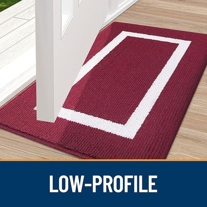 OLANLY Indoor Door Mat, 59x35, Non-Slip Absorbent Resist Dirt Entrance Mat, Washable Low-Profile Inside Entry Doormats for Entryway, Red
