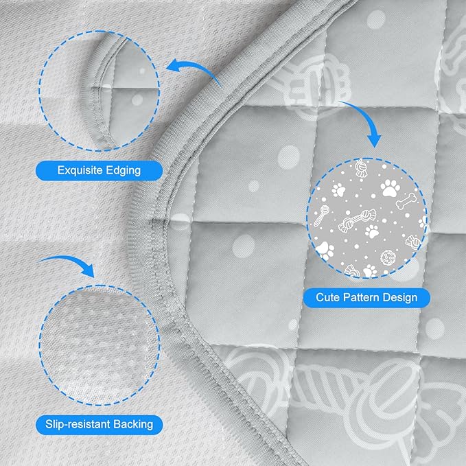 MH MYLUNE HOME Self Cooling Mat for Large Dog, 39”x59” Cool-Chill Cooling Fiber & Endothermic Color Changing Pet Cooling Pad, Foldable & Washable Non-Toxic Summer Pet Blanket