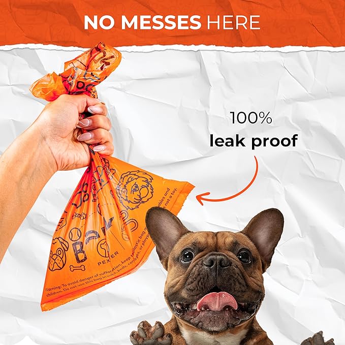 Pexter Dog Poop Bags, Leak-Proof, Strong and Unscented -18 Pack (270 Bags)
