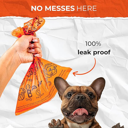 Pexter Dog Poop Bags, Leak-Proof, Strong and Unscented - 8 Pack (120 Bags)