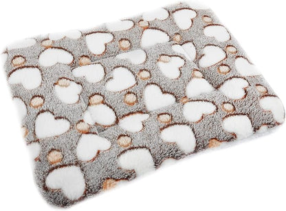 Small Animal Bed Mat, Soft & Warm, Suitable for Guinea Pig, Hamster, Rabbit, Rat and Bearded Dragon (X-Large(13.3''x9.4''), Heart Brown)