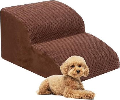 Dog Stairs for Small Dogs, High Density Foam Dog Ramp, Extra Wide Non-Slip Pet Steps for High Beds Or Couch, Soft Foam Doggie Ladder for Dogs Injured, Older Pets, Small Cats