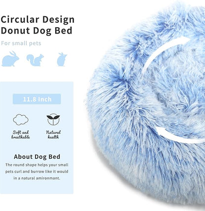 Hamster Bed Cute Blue and White Warm Cushion for Small Animal - Comfortable Sleep Mat Pad for Guinea Pigs/Hedgehog/Squirrel/Mice/Rats/Chinchilla Nest House 11.8 inch