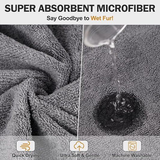 Super Absorbent Dog Bathrobe, Microfiber Dog Drying Coat Dog Bath Robe Towel for Small, Medium & Large Dogs, Quick Drying, Warm Keeping Dog Robes for After Bath Supplies
