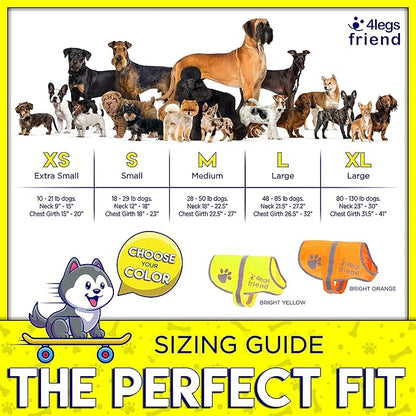 Safety Reflective Vest for Dogs - High Visibility for Outdoor Activity Day and Night, Protect Your Pet from Cars & Hunting Accidents