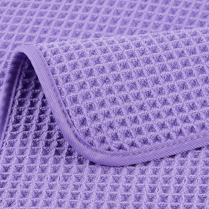 POLYTE 430 GSM Microfiber Lint Free Hand Towel, 16 x 30 in, 4 Pack (Waffle Weave)