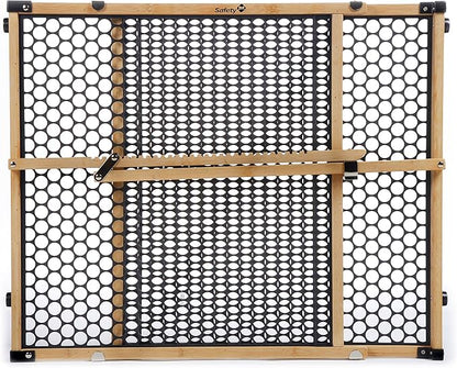 Safety 1st Bamboo Baby Gate for Doorways, No Drill Gate with Door, Dog Gates, Fits 28"-42", 24" High, Bamboo and Black