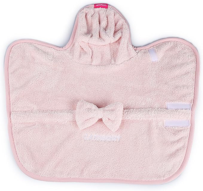 CATSMORY] Microfiber Bath Gown for Small Dog and Cat Bath Robe Towel, Quick Drying, Microfiber Towel (Medium)