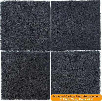 PAWZIDEA Activated Carbon Filter Replacement for Pet Waste Trash Cans Wall Mounted, 3.15"*3.15" Square Thick Deodorizing Carbon Filters, 4-Pack, Replace Every Month