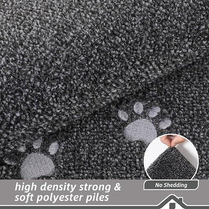 BEQHAUSE Stair Landing Rug Non-Slip 30"x30",Square Stair Landing Mats for Stair Washable,Carpet Stair Treads Matching Mats for Wooden Steps Indoor Landing Rugs Surface Polyester TPE Backing, Charcoal