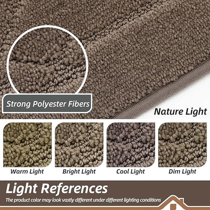 BEQHAUSE Dirt Trapper Door Mat 32" x 72", Doormat Non-Slip Entryway Rugs Washable, Dog Door Mat Stain Resistant and Absorbent Welcome Floor Mat for Front Back Door, Mud Wet Shoes & Paws, Light Brown