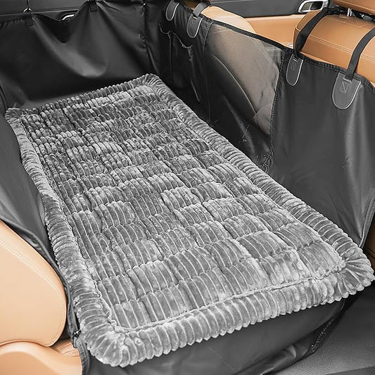 Backseat Dog Bed Mat for Car, Non-Slip Dog Bed for Car Back Seat, Soft & Cozy Dogs Blanket, Washable Travel Pet Mat Seat Protector for Cars, SUVs, Trucks