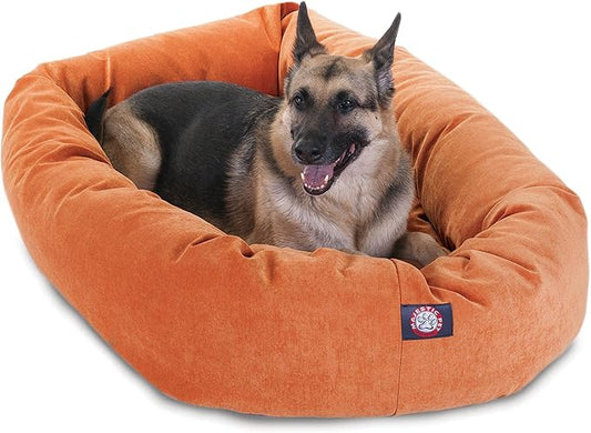 Majestic Pet Villa 52 Inch Shredded Memory Foam Dog Bed for X-Large Sized Dog 52x35x11 Inch–Orthopedic Pet Bed with Removable Washable Cover-Washable X-Large Puppy Mat with Head Support-Orange