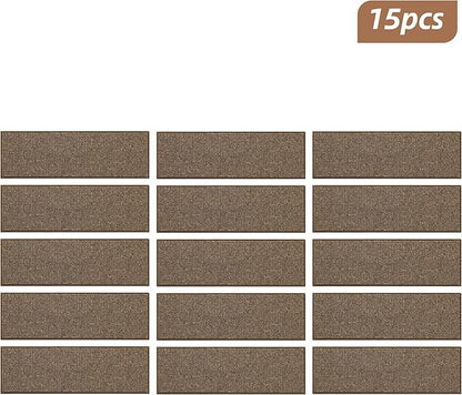 BEQHAUSE Stair Treads for Wooden Steps 28inX9in, Carpet Stair Treads Non Slip Indoor, Machine Washable Stair Runners for Kids Elders and Pets, Carpet for Stair Rugs Mat, TPE Backing, 15pcs, Brown
