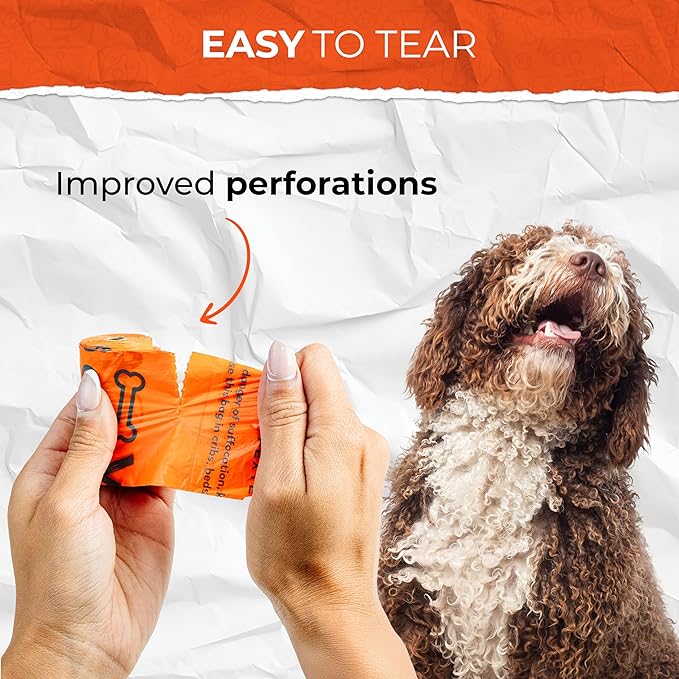 Pexter Dog Poop Bags, Leak-Proof, Strong and Unscented - 8 Pack (120 Bags)