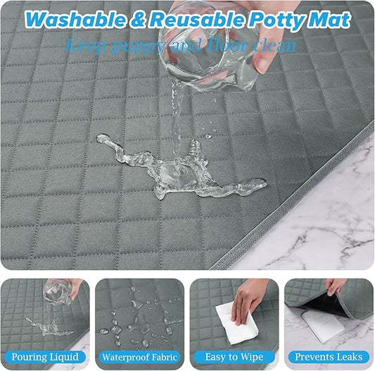 Washable Pee Pads for Dogs 34"x36" Reusable Puppy Pad Pet Training Pads, Waterproof Mat Non-Slip, Dog Pee Pad Whelping Pads Dog Mat-Playpen,Crate,Sofo,Car,Potty,Bed