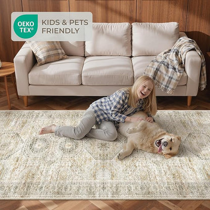 Long Bathroom Rugs Runner - Washable Runner Rugs for Hallway 2x10, Ultra-Thin Soft Kitchen Carpet Runner, Anti Slip Backing Runner Rugs for Entrance, Bedroom, Living Room(2'x10', Grey/Yellow)