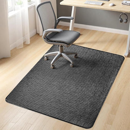 Sycoodeal Office Chair Mat for Hardwood & Tile Floor,Computer Gaming Chair Mat for Rolling Chairs Non-Curve, Anti-Slip, Heavy Duty Floor Protector for Home Office,Dark Black (48" x 60")