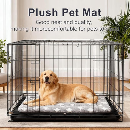 Dog Bed Mat, Reversible Crate Pads for Small/Medium/Large Dogs & Cats Sleeping, Portable & Soft, Dog Beds Crate Pad - Machine Washable Mat Bed Kennel Mat Cat Bed